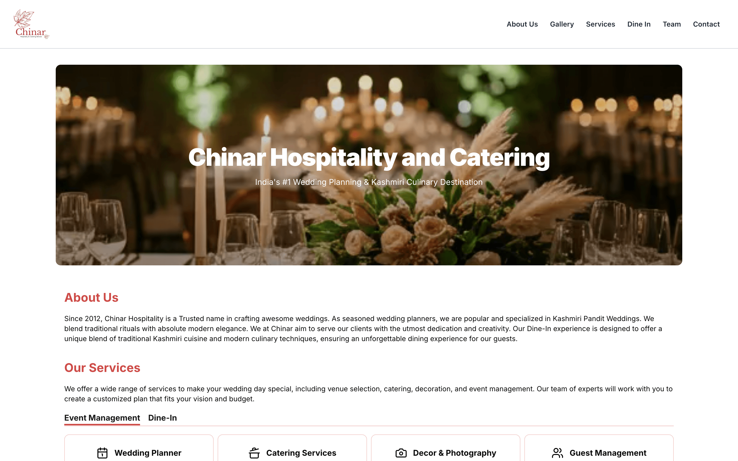 Chinar Hospitality & Catering